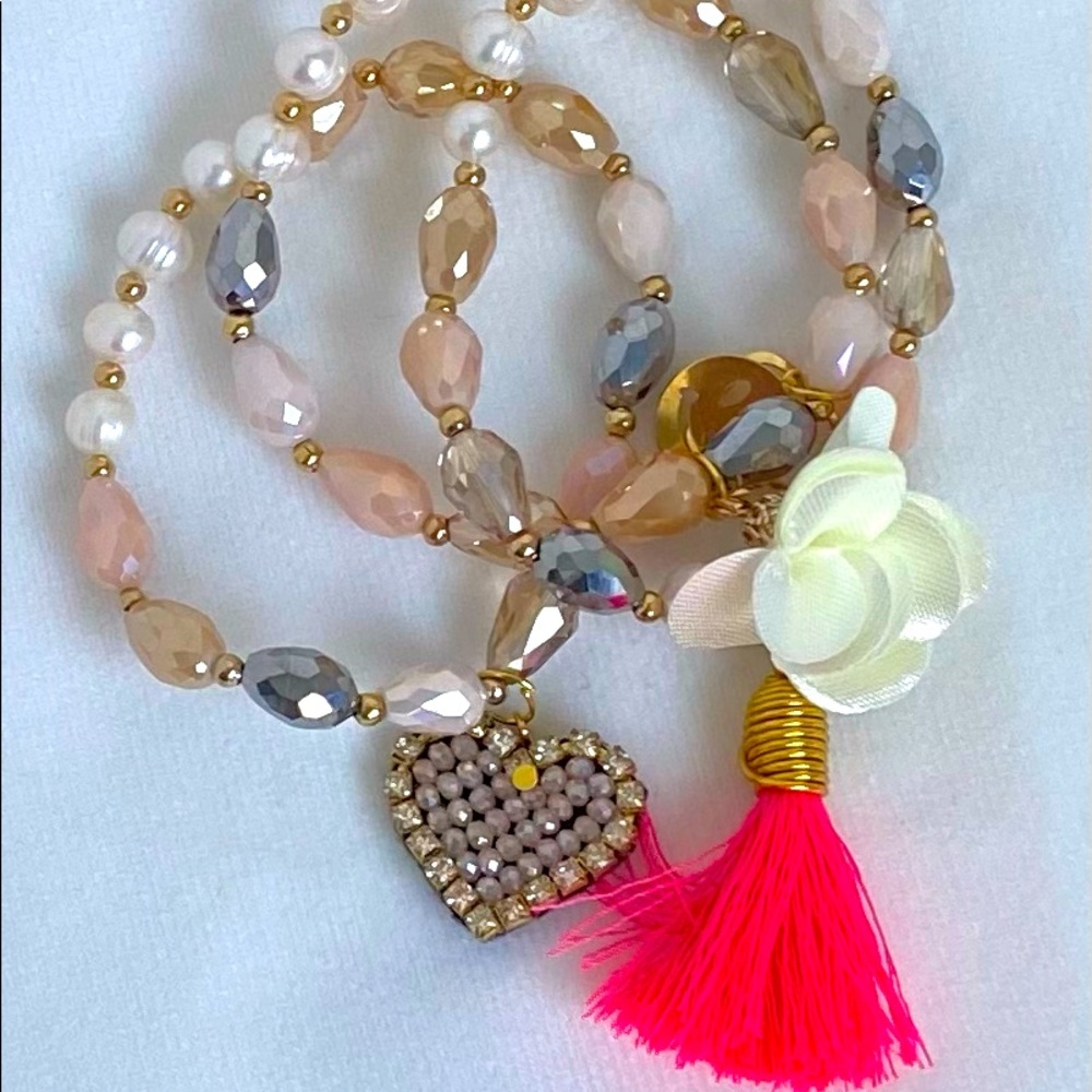 Elegant  set of 3 crystal bracelets